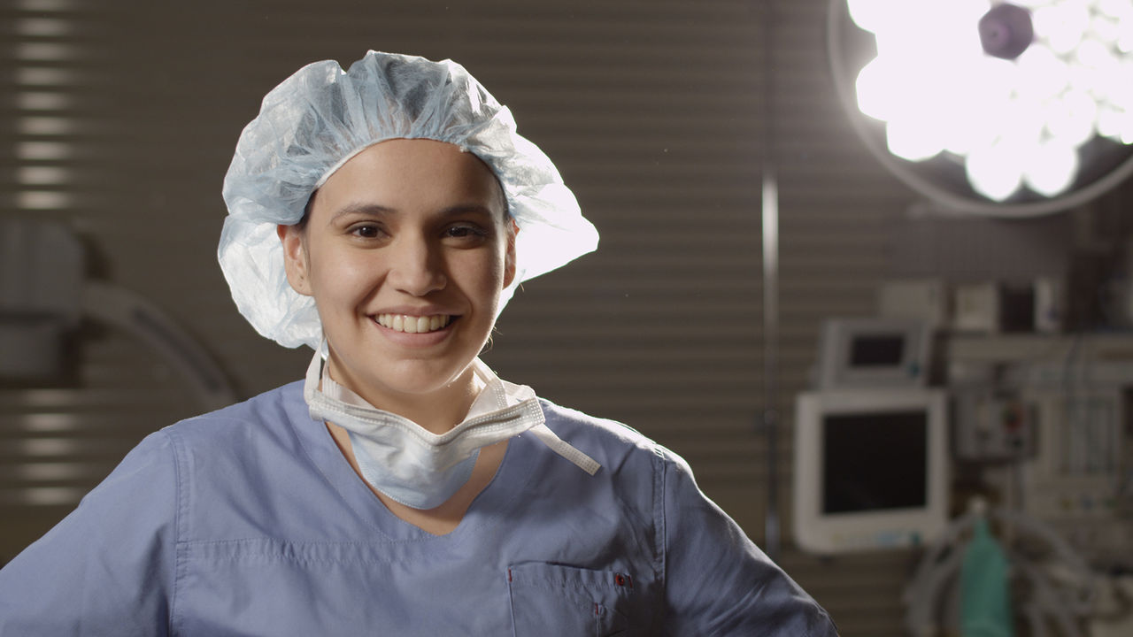Healthcare professional in surgical setting
